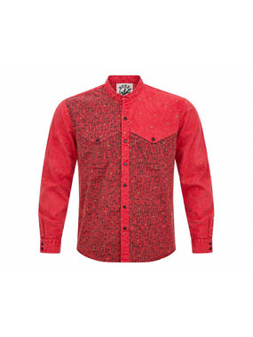 Vintage 90s Rodeo Active Mens Western Shirt Sz M Red Abstract Snap Front Cotton